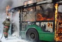 В Житомире горел троллейбус с пассажирами внутри
